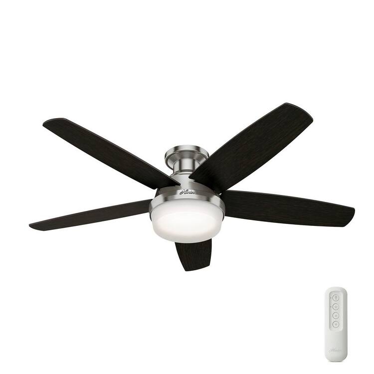 Hunter Salido 52 in. LED Indoor Brushed Nickel Ceiling Fan with Light