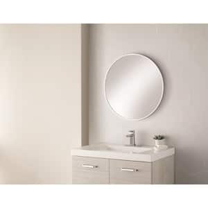 23.6 in. x 23.6 in. Classic Silver Round Aluminum Framed Vanity Mirror