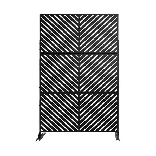 Dovelina 74.8 in. Galvanized Steel Privacy Screen Garden Fence in Black