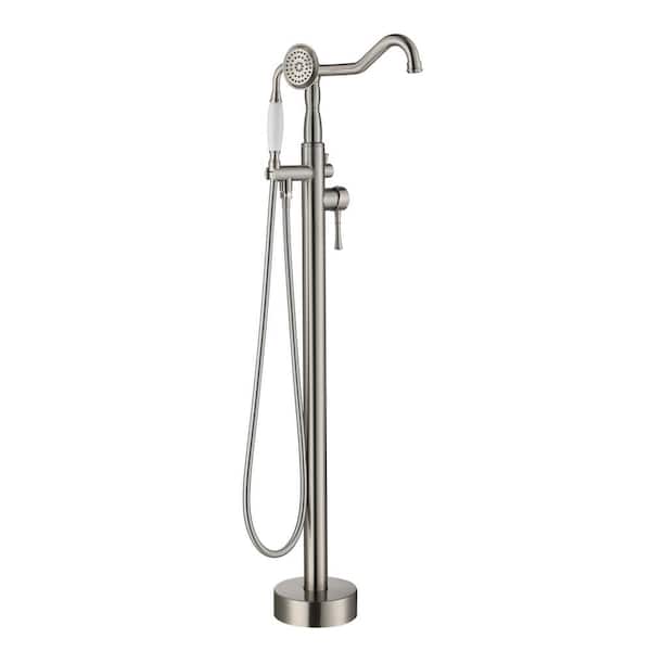 Dimakai Single-Handle Freestanding Tub Faucet with Hand Shower in Venetian Bronze