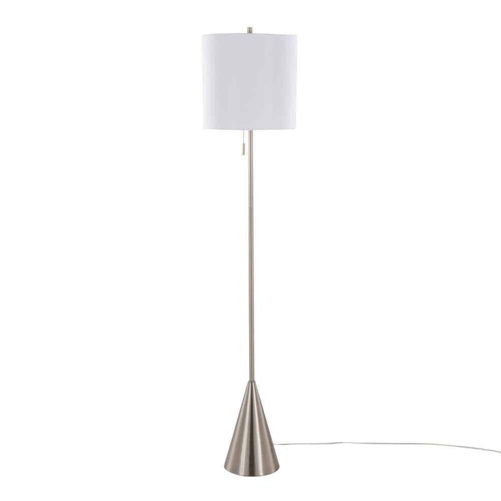 Metal Floor Lamp in Cast Iron and Clear K9 Crystal with White Linen Shade - Set of 2 price history on PriceWatchPro