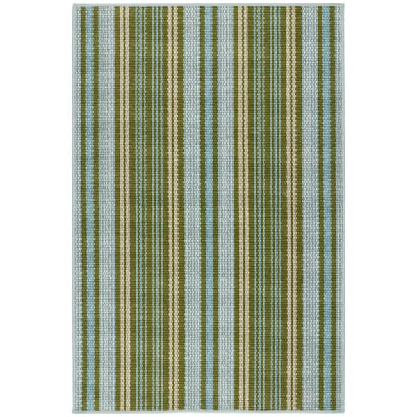 DASH & ALBERT Caravan Stripe Machine Washable Multi 8 ft. x 10 ft. Indoor Area Rug