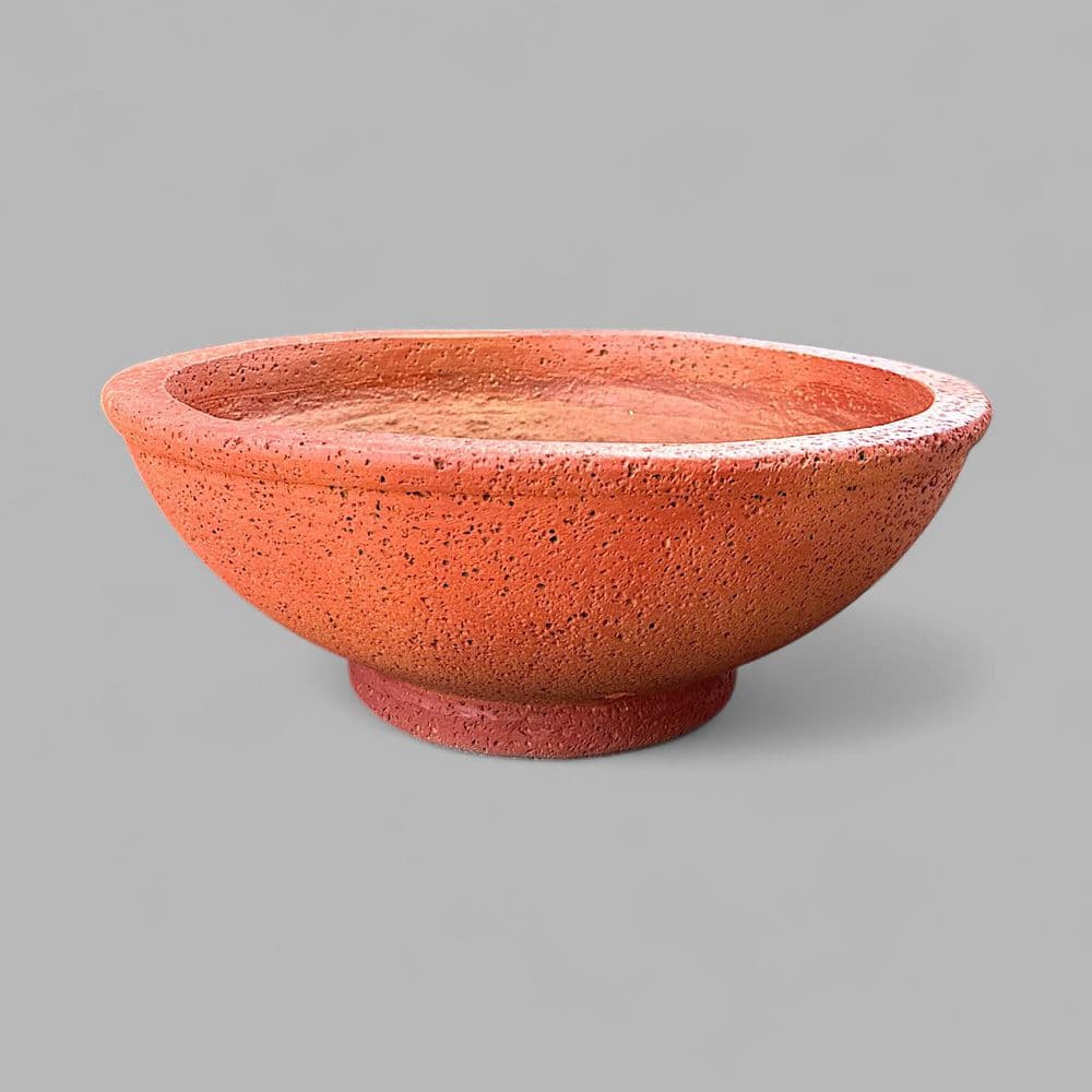 Medium 14 in. Dia Brick Red Maru Bonsai Planter VTA123-MXR-BF-M