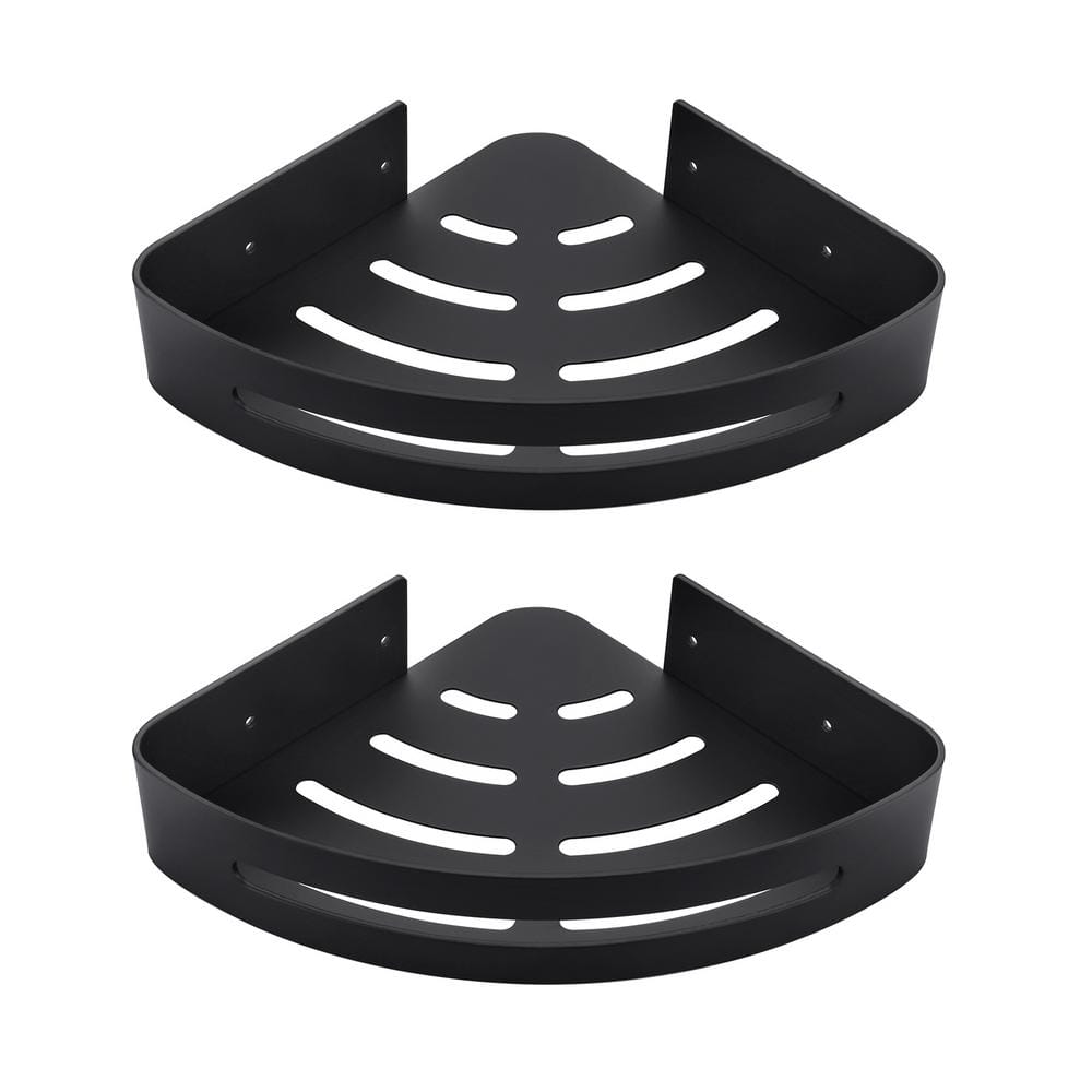 9 in. W x 2.2 in. H x 9 in. D Wall-Mount Corner Aluminum Adjustable Shelf in Matte Black price history on PriceWatchPro