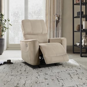 Marigold Light Brown Velvet Power Rocker Recliner