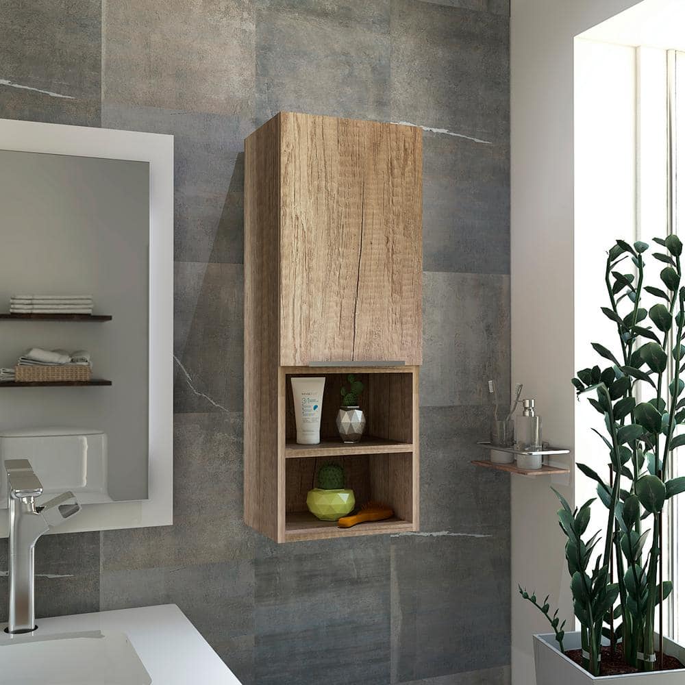 12 in. W x 10 in. D Beige Mila Bathroom Cabinet, 2-Interior Shelves, 2-Exte