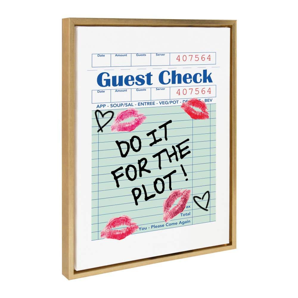 Do It For The Plot Gold Framed Canvas Print
