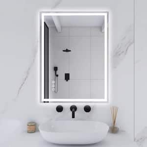 35 in. W x 28 in. H Rectangular Frameless Anti-Fog LED Wall Bathroom Vanity Mirror in White