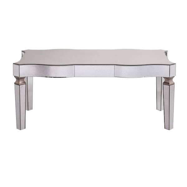 Southern Enterprises Carlyn Silver Antique Mirrored Cocktail Table