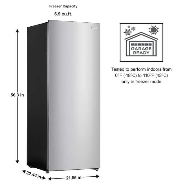 Vissani 7 cu. ft. Convertible Upright Freezer/Refrigerator in Stainless  Steel Garage Ready MDUFC7SS - The Home Depot