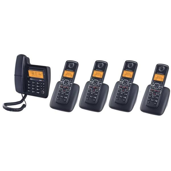 MOTOROLA DECT 6.0 Corded and Cordless Phone with 1 Corded Handset and 4 Cordless Handsets-DISCONTINUED