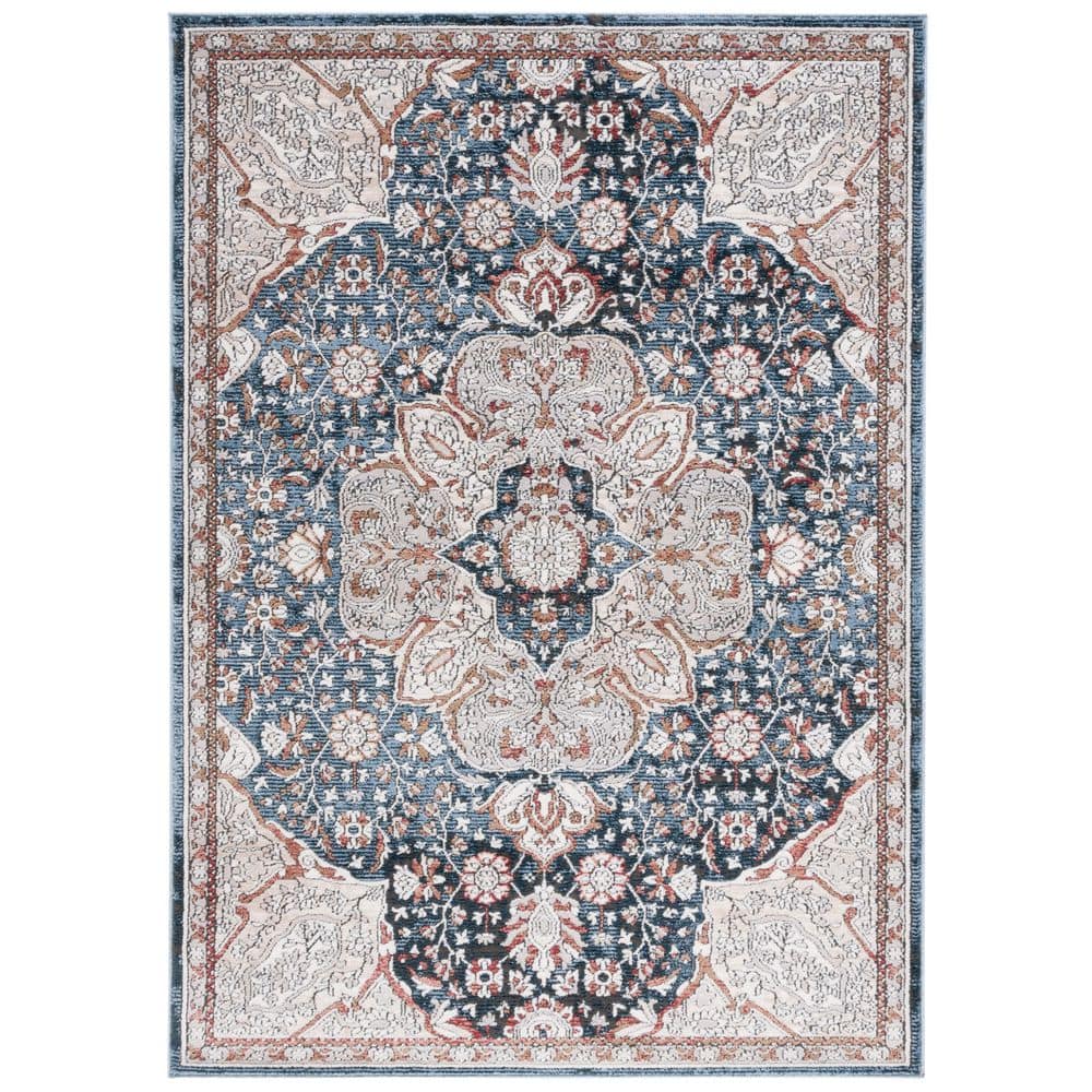 Rosewood 4 ft. x 6 ft. Ivory/Blue Distressed Ornate Medallion Area Rug price history on PriceWatchPro
