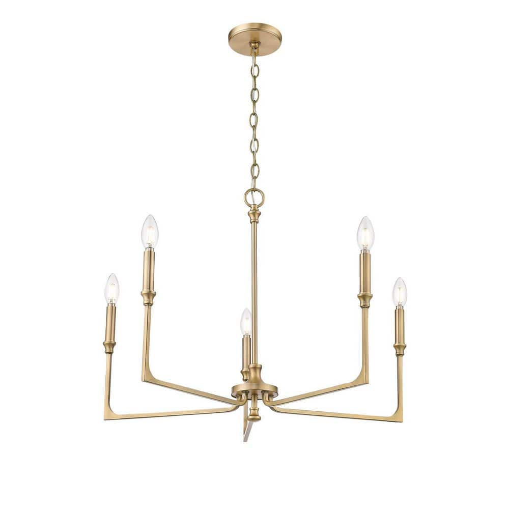 Millennium Lighting Azara 5-Light Vintage Brass Chandelier Ceiling Light  25305-VB - The Home Depot, image size:1000x1000