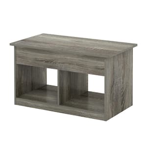 Jensen 31.5 in. French Oak Grey Rectangle Wood Coffee Table with Lift Top