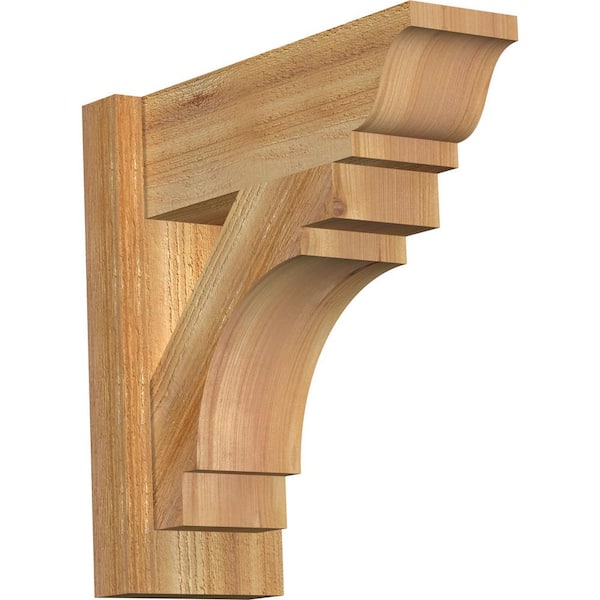 Ekena Millwork 6 in. x 16 in. x 16 in. Western Red Cedar Merced Traditional Rough Sawn Outlooker