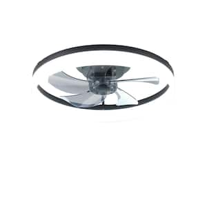 19.68 in. LED Indoor Black Smart Ceiling Fan with Remote and 5 Blade
