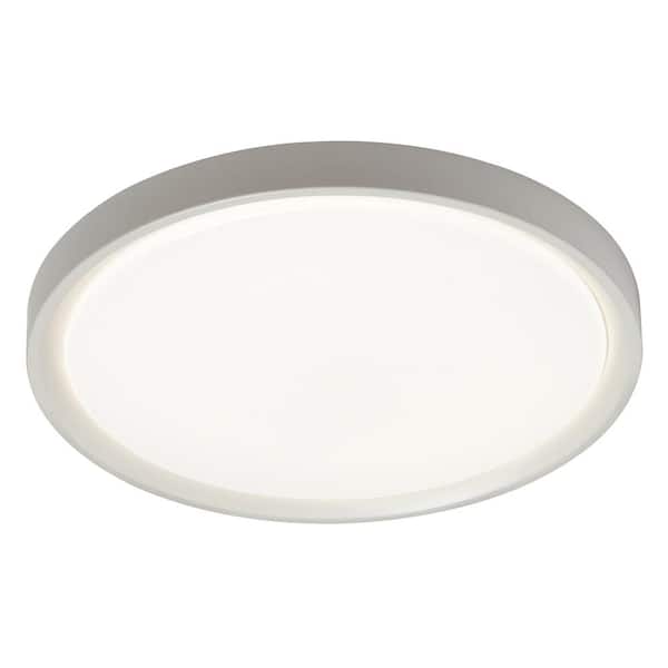 Dainolite Frida 15.75 in. Matte White with White Acrylic Flush Mount