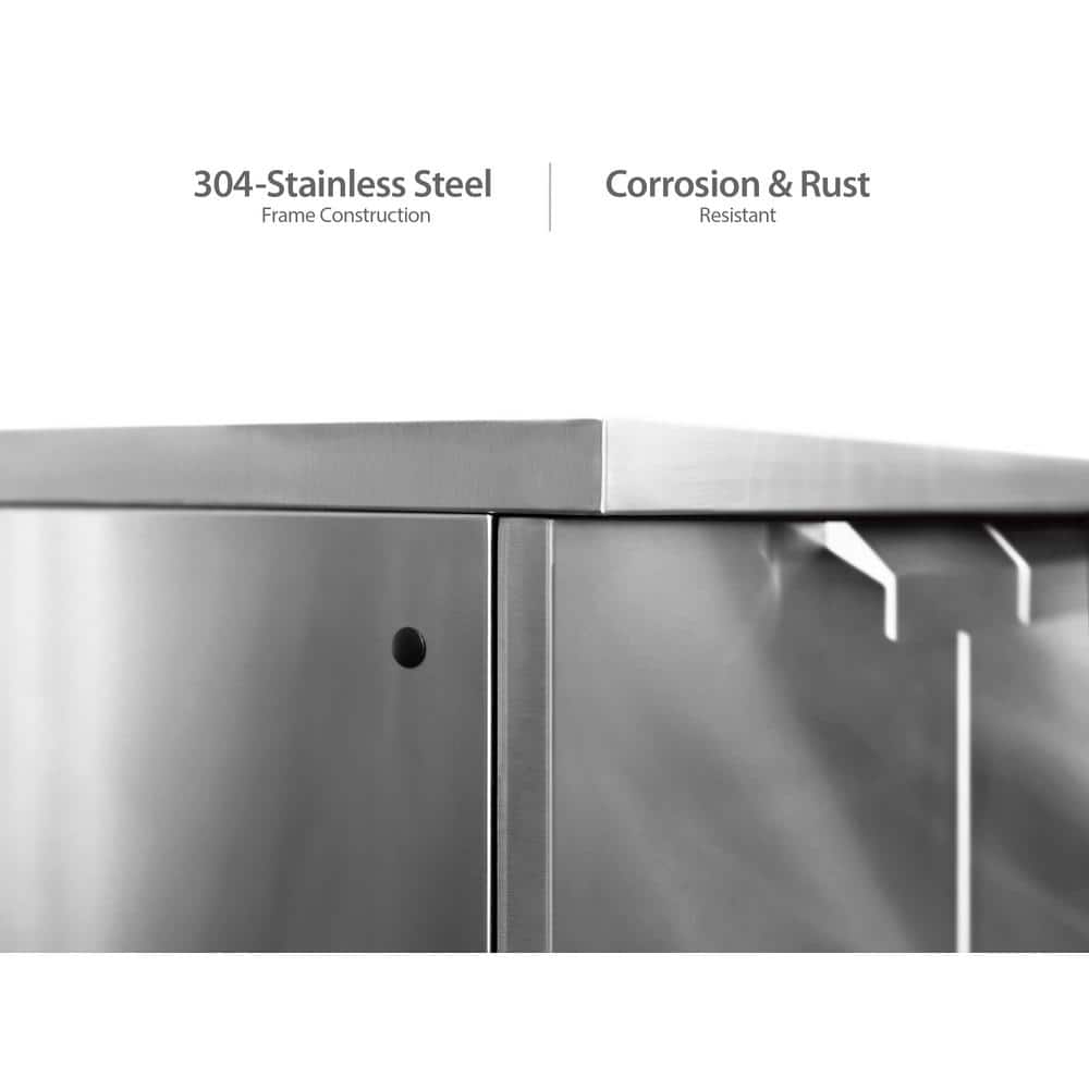 Stainless Steel 3-Piece Outdoor Kitchen Cabinet Set with Sink