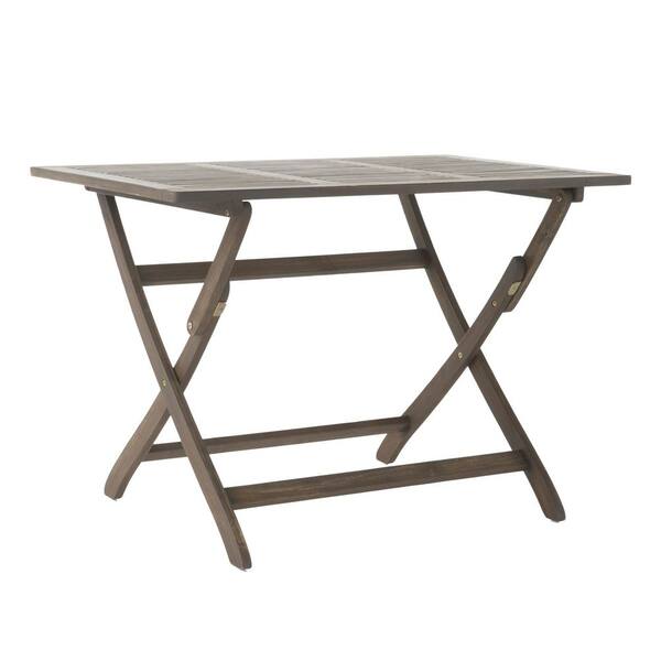 Miscool Avex Grey Rectangular Acacia Wood 30 in. H Outdoor Dining Table