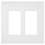 Claro 2 Gang Wall Plate for Decorator/Rocker Switches, Satin, Snow (1-Pack)