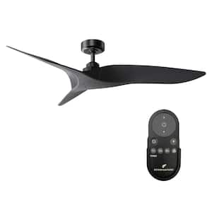 Aerofanture 52 in. Modern Matte Black Downrod Ceiling Fan with Remote Control