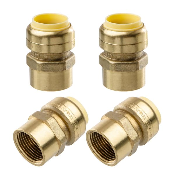  3/4 in. Push-Fit x 3/4 in. Brass NPT Female Pipe Thread Coupling (4-Pack)