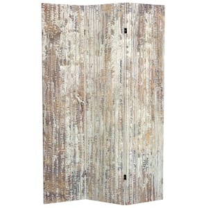 Printed Canvas 71 in. Aspen Rain 3-Panel Room Divider