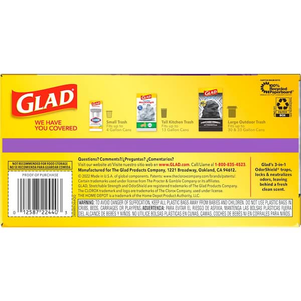 CLO79157 - Glad OdorShield 13-gallon Lavender Scented Bags 13 gal