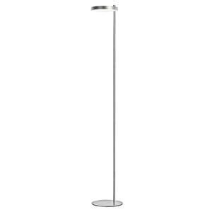 Fia 60.5 in. Satin Chrome, White Transitional 1-Light Standard Floor Lamp for Living Room Acrylic Round Shade