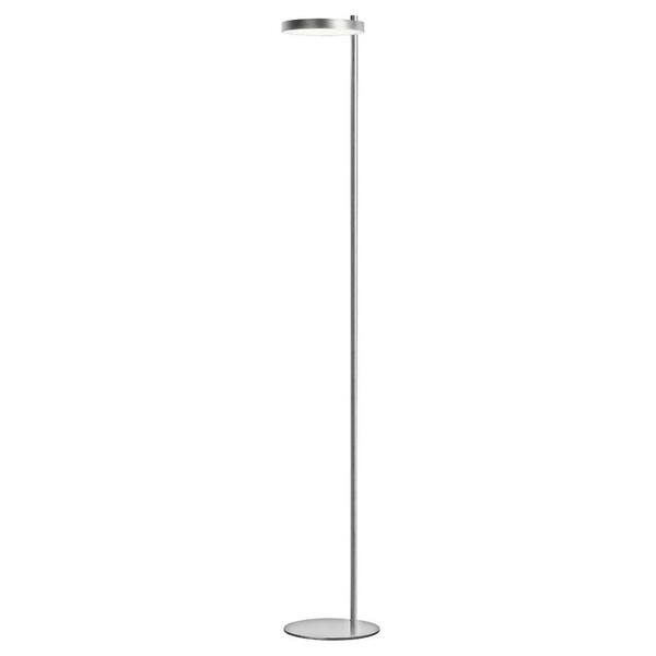 Dainolite Fia 60.5 in. Satin Chrome, White Transitional 1-Light Standard Floor Lamp for Living Room Acrylic Round Shade