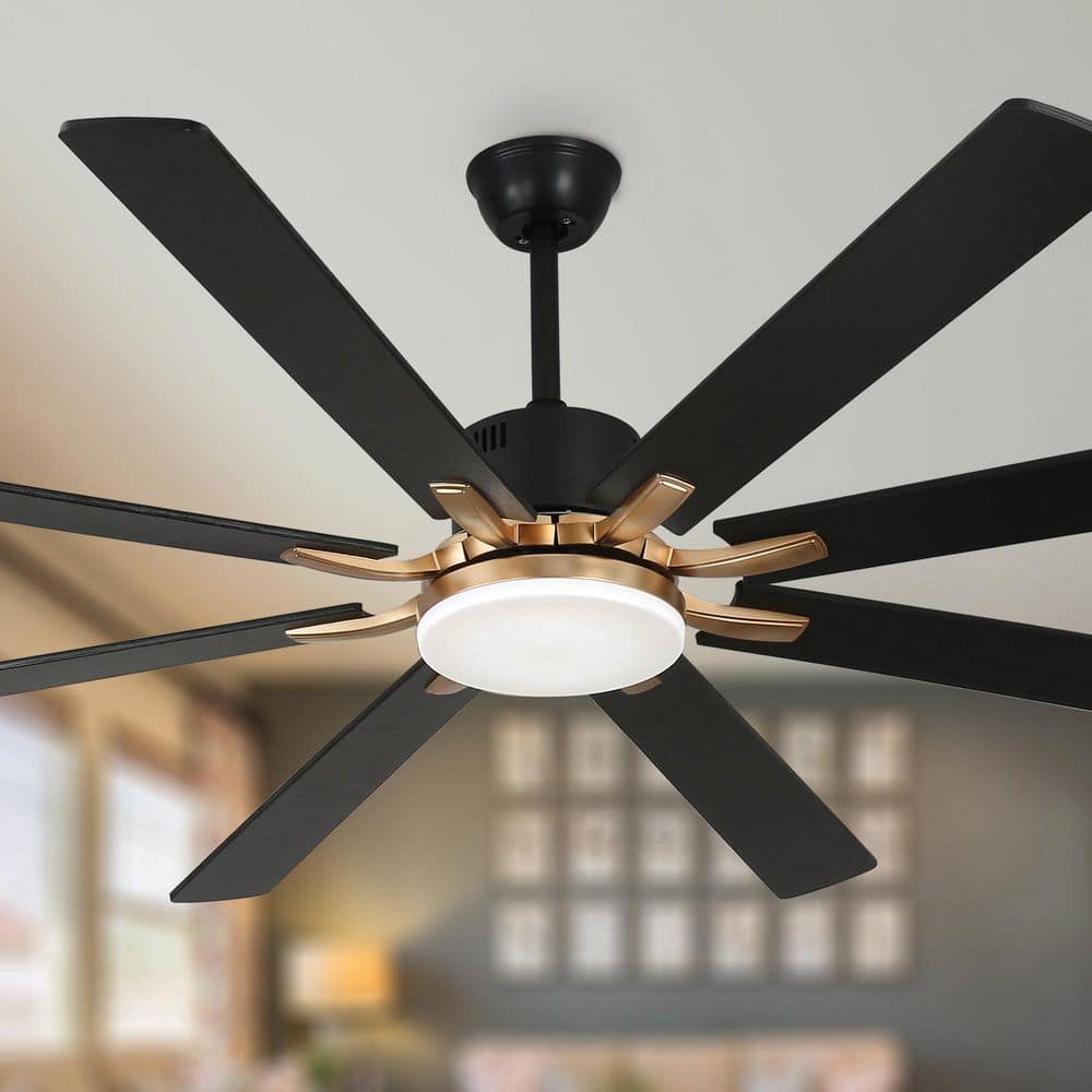 72 in. Indoor Matte Black Standard Modern Ceiling Fan with Lights and Remote, Dimmable LED Ceiling Fan with Downrod price history on PriceWatchPro