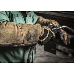 Large Premium Top Grain Goatskin Leather 20 in. Stick Welding Gloves with Fire Resistant Lining and Insulation
