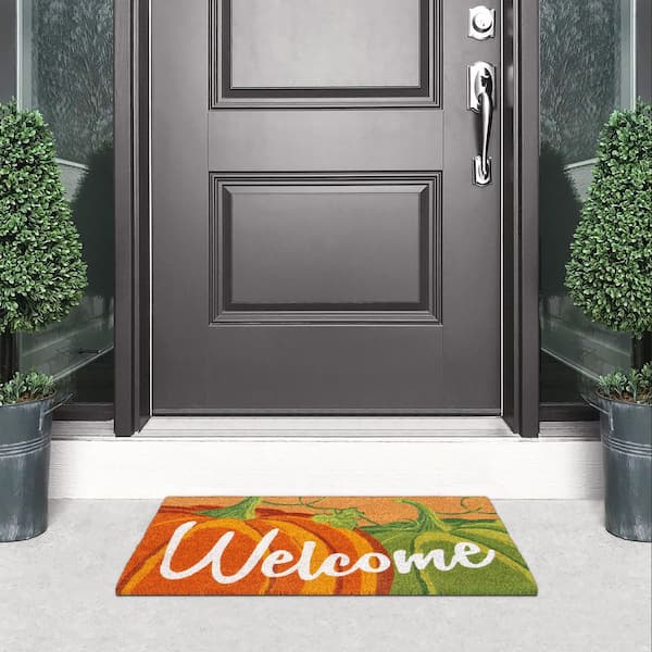 Pumpkin 18 in. x 30 in. Coir Doormat