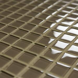 Modern Design Styles Olive Brown Square Mosaic 1 in. x 1 in. Glass Wall Floor Tile  (11 sq. ft.)