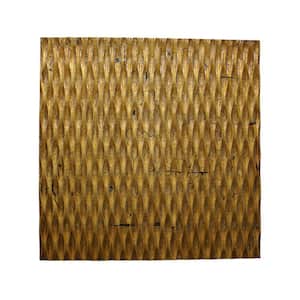 Modern Style Gold Large Wooden Wall Art Decor with Patterned Carving