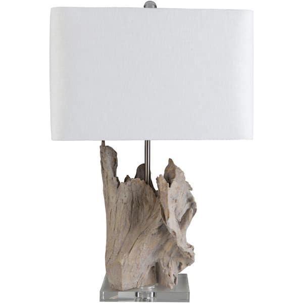 Artistic Weavers Kalitva 26.25 in. Wood Indoor Table Lamp with White Rectangle Shaped Shade