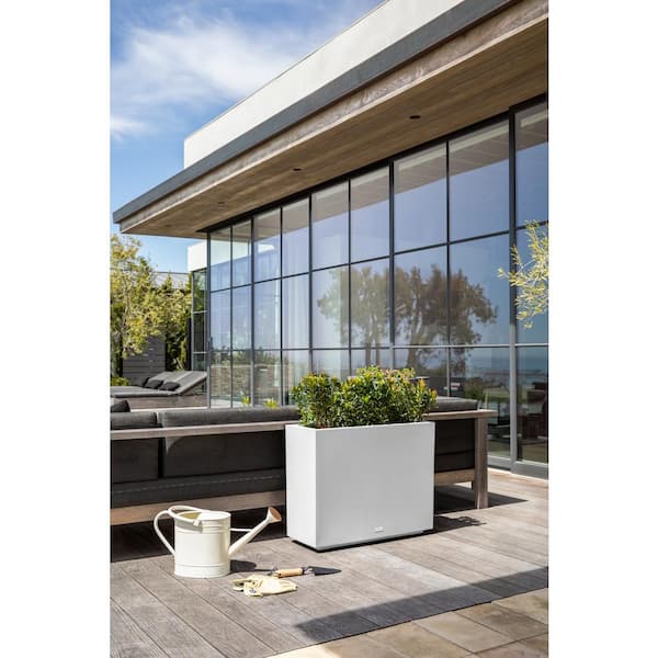 Block Span Extra Large White Plastic Rectangular Planter with Drainage Holes(12 in. L x 30 in. W x 24 in. H)