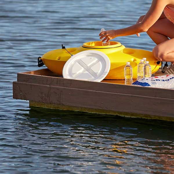 CreekKooler 30 qt. Floating Insulated Beverage Kayak Yellow Cooler