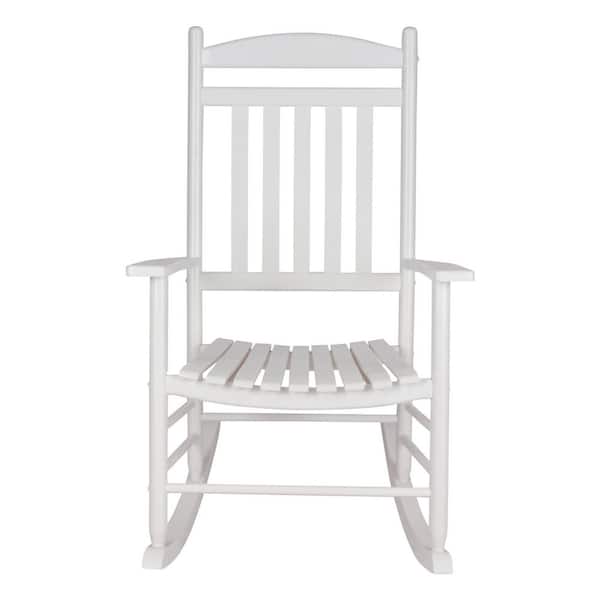 Shine Company Maine Porch Rocker White Wood Outdoor Rocking Chair