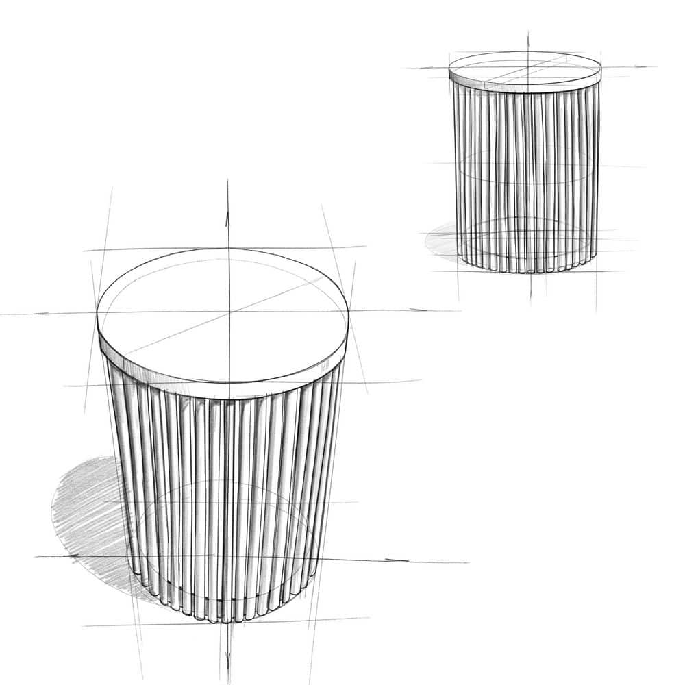 Demy Industrial Round Metal and Wood 18" Accent Side Table in Natural Black