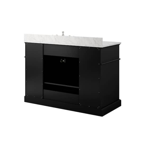 Home Decorators Collection Fremont 49 in. Single Sink Black Bath Vanity  with White Engineered Marble Top (Assembled) TJ-FTV4922BLK - The Home Depot