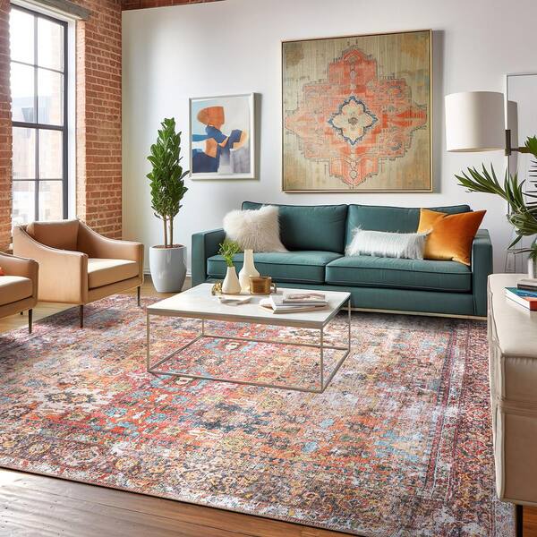 World Rug Gallery Amber Multi 5 ft. x 7 ft. Transitional