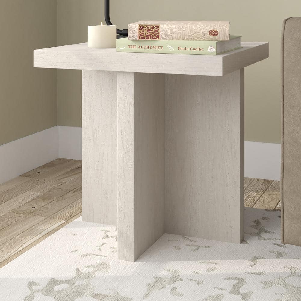 Alder White 22" Square MDF Accent Table