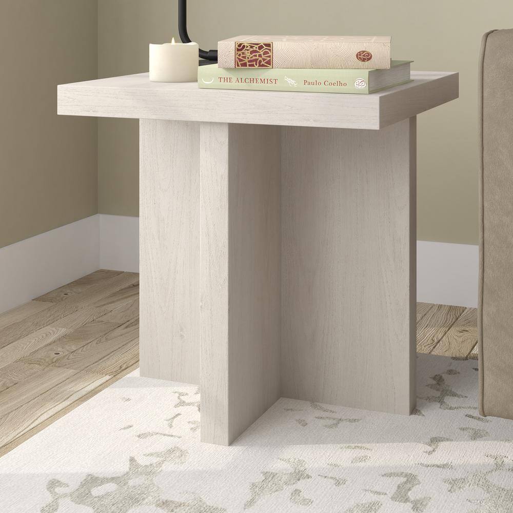 Alder White 22" Square MDF Accent Table