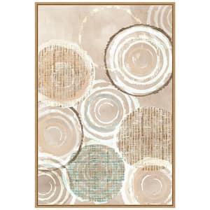 "Neutral Woven Baskets II" by Flora Kouta 1-Piece Floater Frame Canvas Transfer Abstract Art Print 33 in. x 23 in.