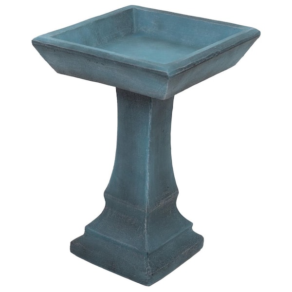 Modern Glass Fiber Reinforced Concrete Bird Bath-23 in-Green
