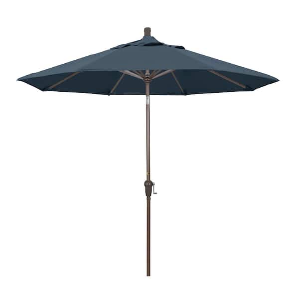 California Umbrella 9 ft. Aluminum Auto Tilt Patio Umbrella in Sapphire Pacifica