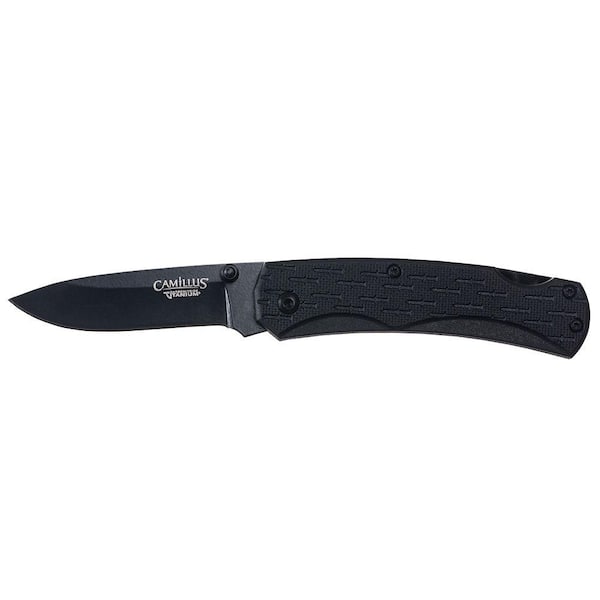 Camillus CamLite 2.25 in. Carbonitride Titanium Drop Point Smooth Edge Folding Knife, Bayonet Etched Handle, Ultra Lightweight