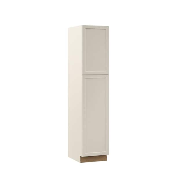 Hampton Bay Designer Series Melvern 18 in. W 24 in. D 84 in. H Assembled Shaker Pantry Kitchen Cabinet in Cloud