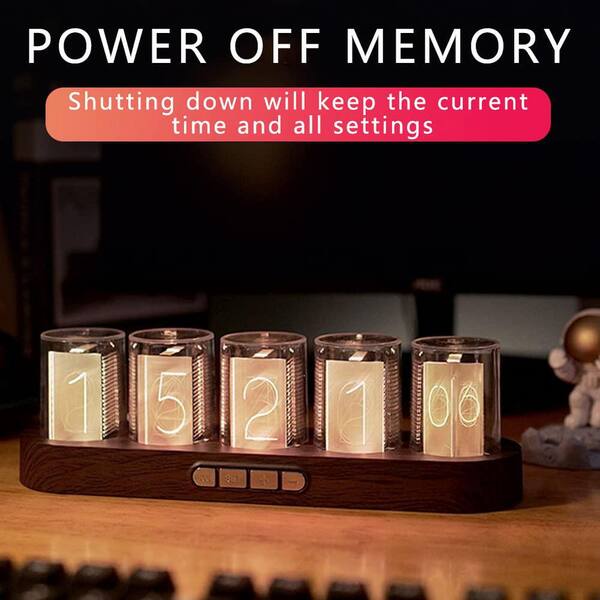BIBIVIS Imitation Nixie Tube Clock RGB Creative Clock 16 Million